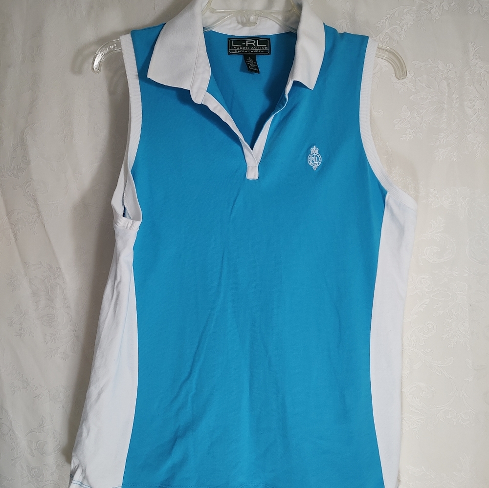 Lauren Active - Ralph Lauren light blue women's polo Large